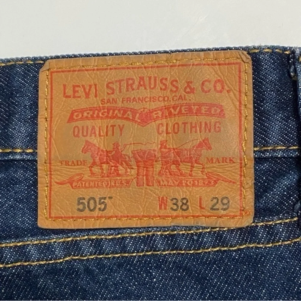 Levi's Men's 505 Straight Leg Denim Blue Jeans 38x29